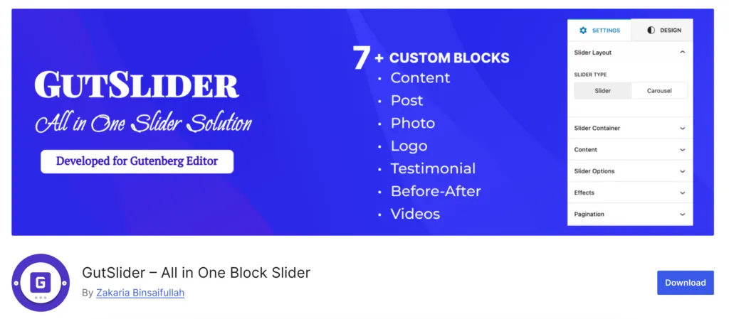 GutSlider-All in One Block Slider