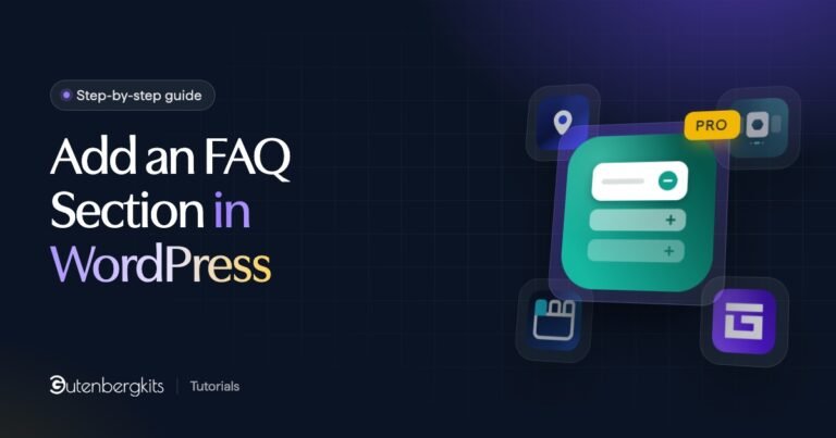 FAQ section in WordPress built with a collapsible accordion block